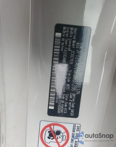 2015 Subaru Brz 2.0 Limited из США, поврежденный, VIN JF1ZCAC15F9607286